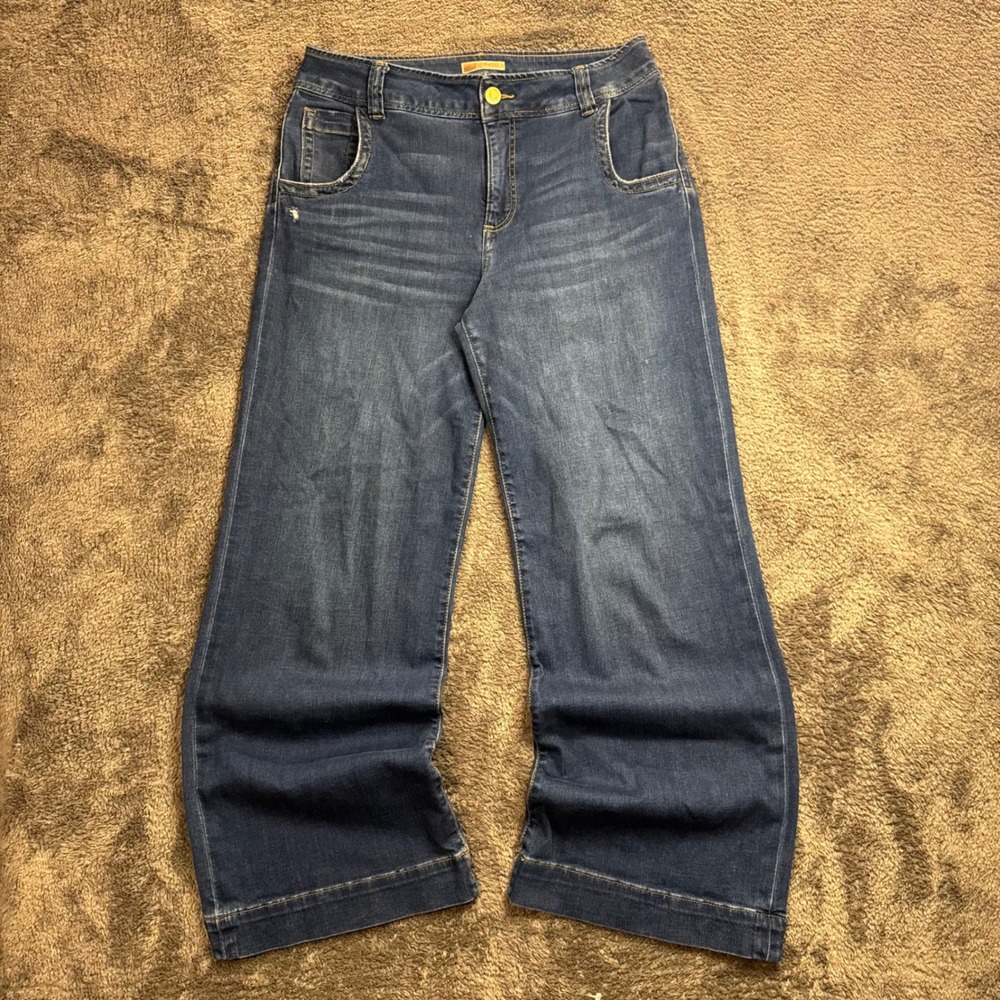 Kut from the Kloth Women Dark Wash Wide Leg Trouser Jeans Size 12 High Rise